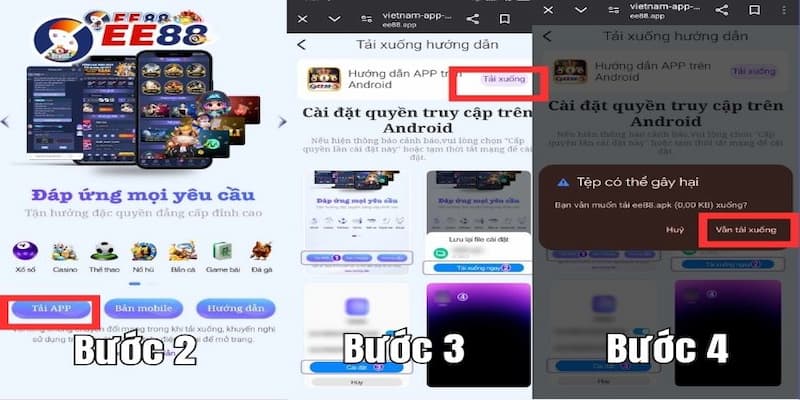 Các bước tải app EE88 nhanh chóng